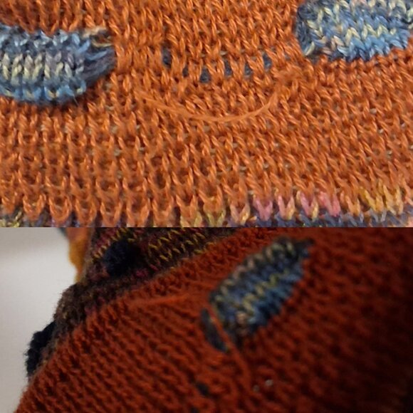 VTG Tundra Canada Coogi Style 3D Pullover Sweater Colorful 80s/90s Canada XL - Picture 11 of 11